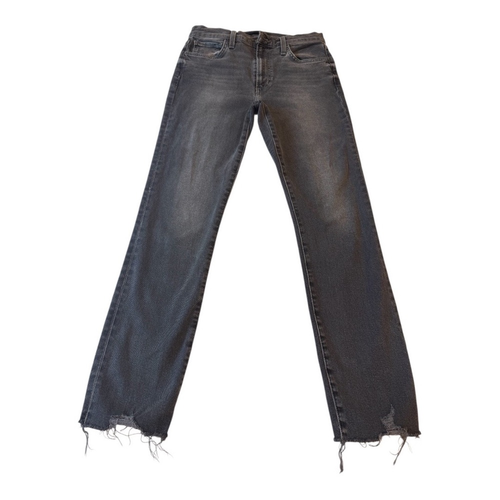 Joe’s Jeans The Luna High Rise Cigarette Ankle Jeans Gray W26 Raw Hem C019